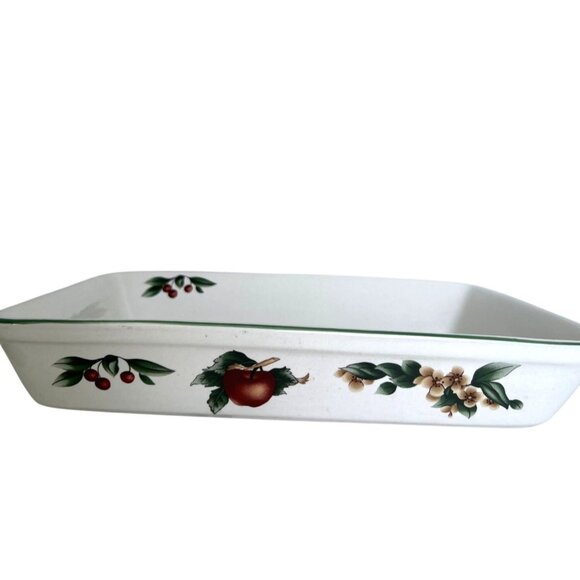 Citation Cades Cove Collection Rectangular Ceramic Baking Dish Apple & Floral - Picture 4 of 9